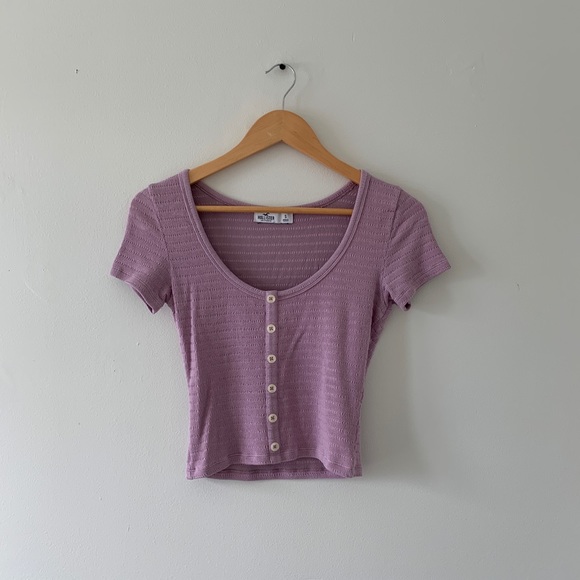 Hollister Purple Baby-Tee Top - Picture 1 of 2